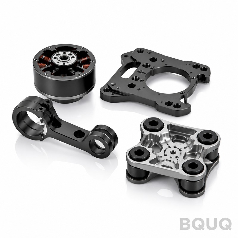 BQUQ Parti Gimbal per Droni Lavorate a CNC – Tolleranza 5µm, Consegna in 15 Giorni
