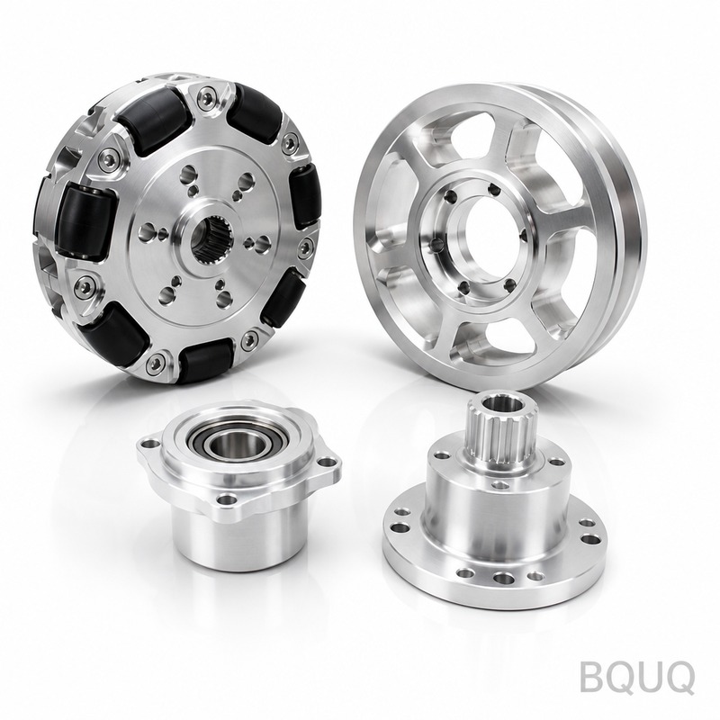 Mozzi per Ruote Robotici Lavorati a CNC | BQUQ Produzione di Precisione