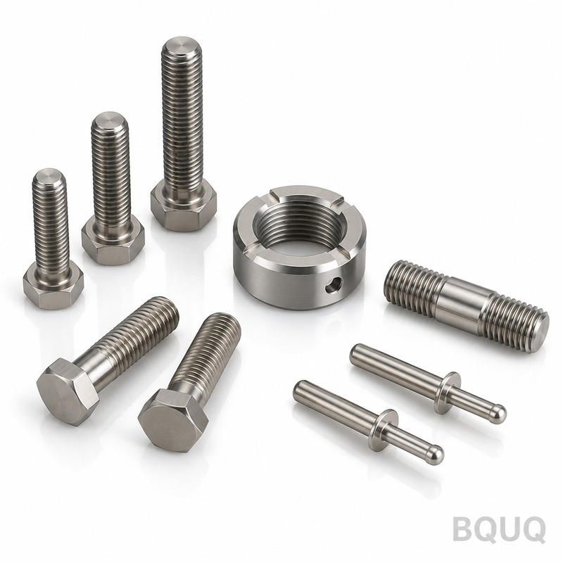BQUQ Dadi in Titanio Lavorati a CNC per Aerospaziale, Grado Aeronautico, Precisione Made in China