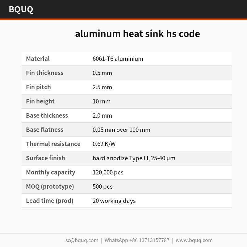 codice SA dissipatore di calore in alluminio